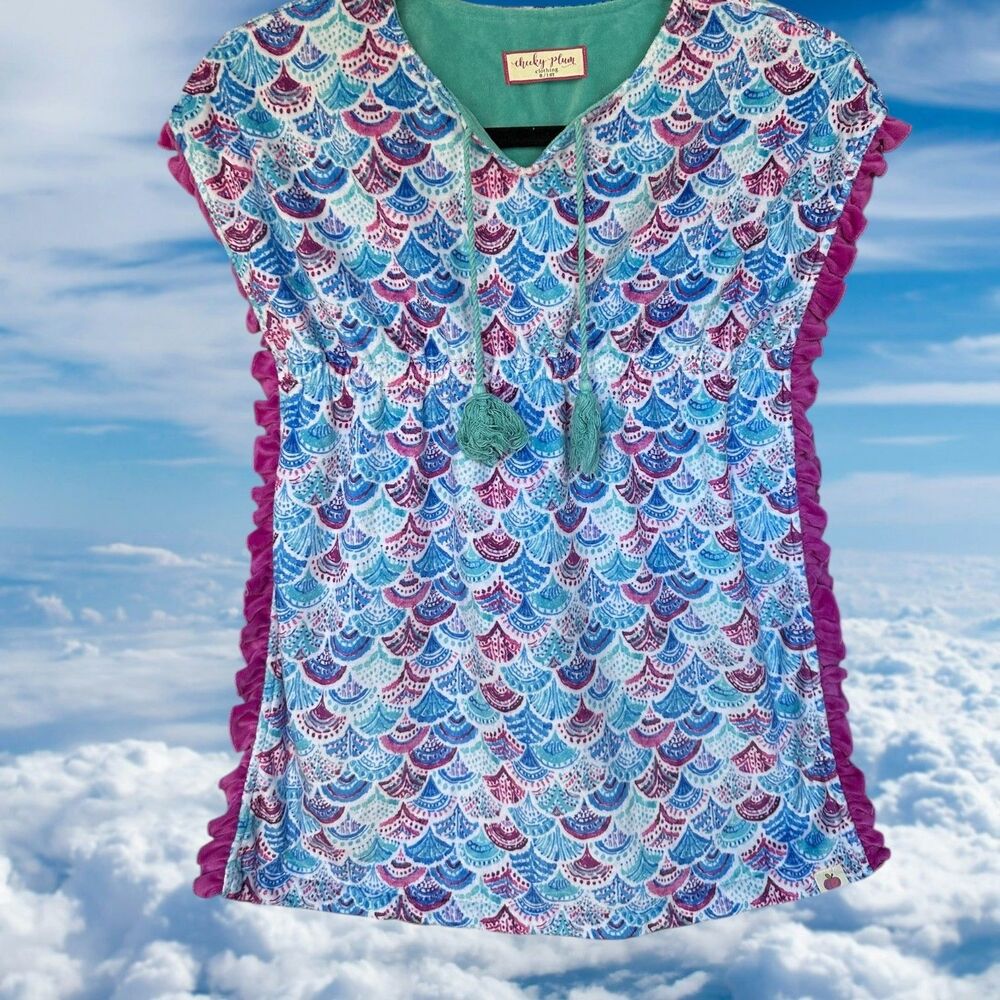 Cheeky Plum Boutique Smock/Swim Cover Seashell-EUC-size 8/10
